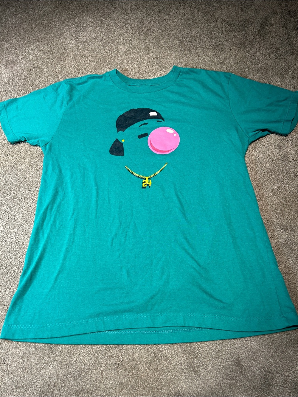 Kids Teal Bubblegum Graphic Short Sleeve Tee